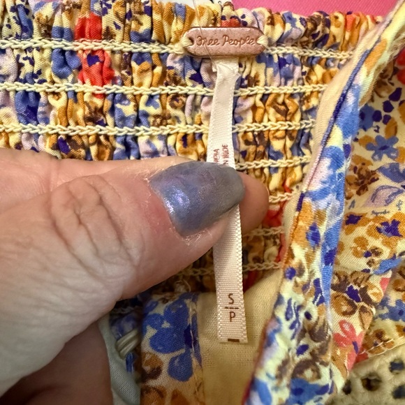 NWT Free People Kiana Lace Printed Tank, color multi floral, size S - Picture 12 of 15